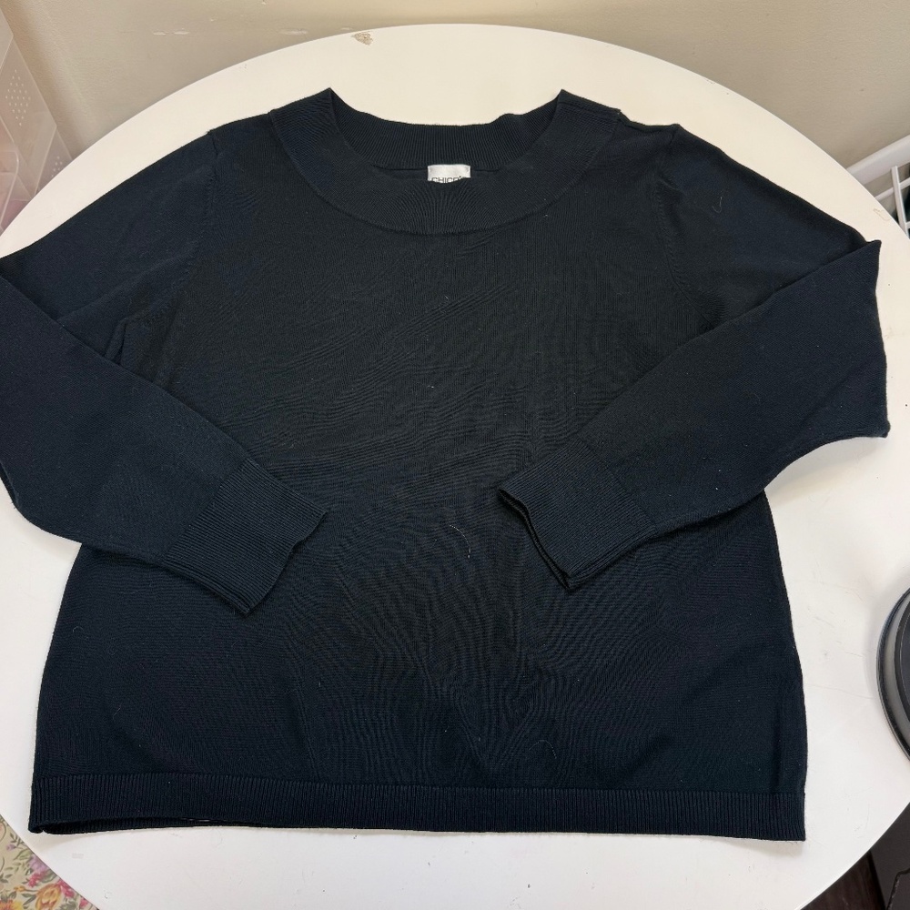 Chicos Black Long Sleeve Sweater